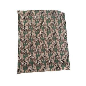 Cow Print & Cactus Patterned Reversible Bandana Scarf